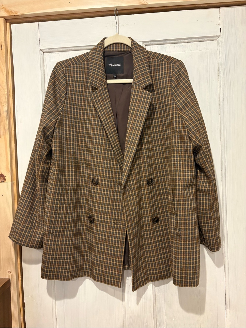Madewell Brown and Yellow Plaid Blazer